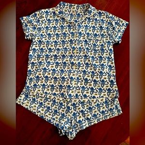 Roller Rabbit Blue Monkey Polo PJs size S